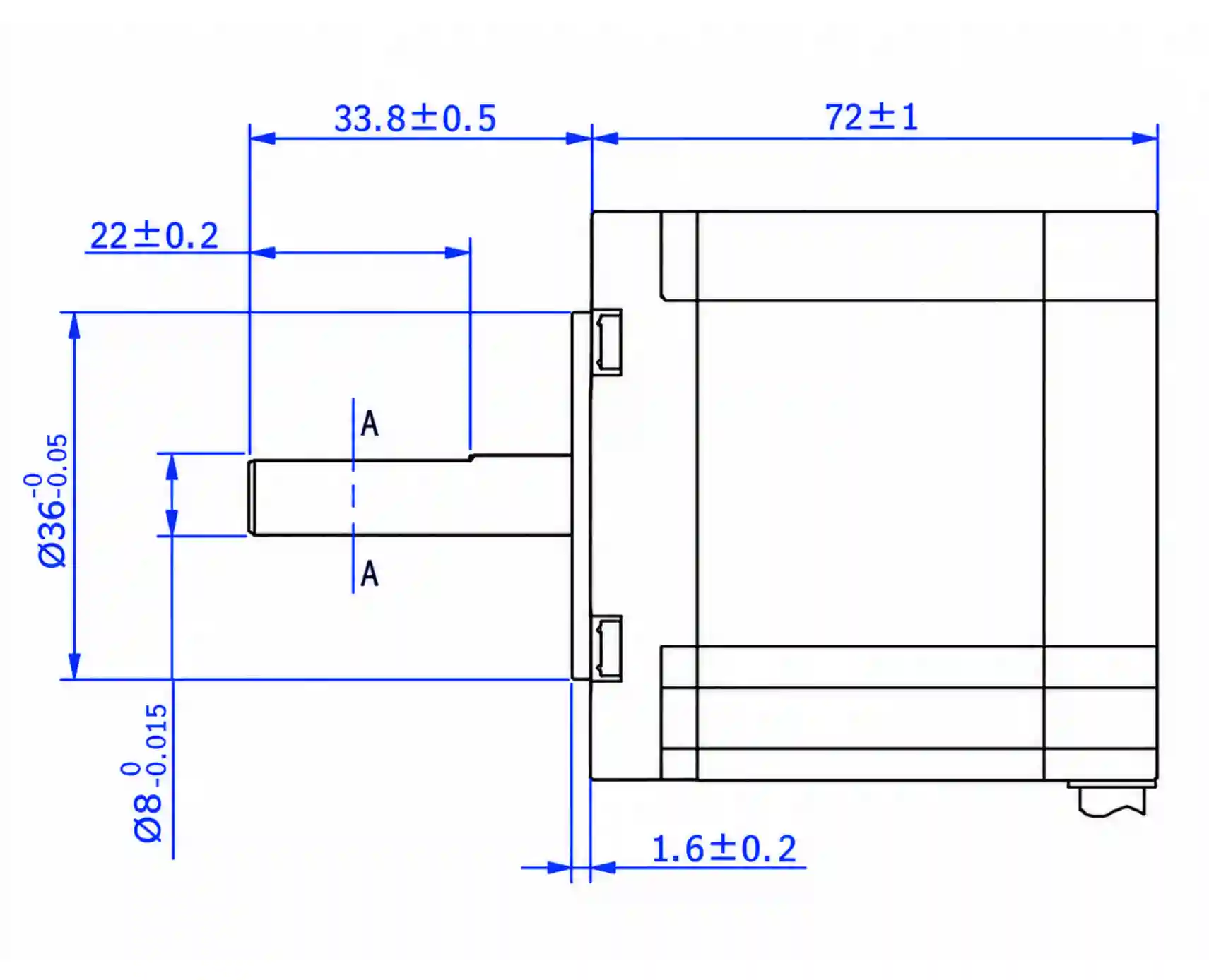 60 Series Hybrid Stepper Motor Dimensional Drawing