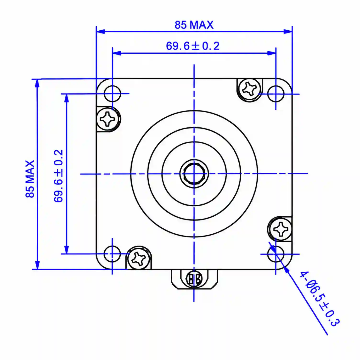 86 Series Hybrid Stepper Motor Front View