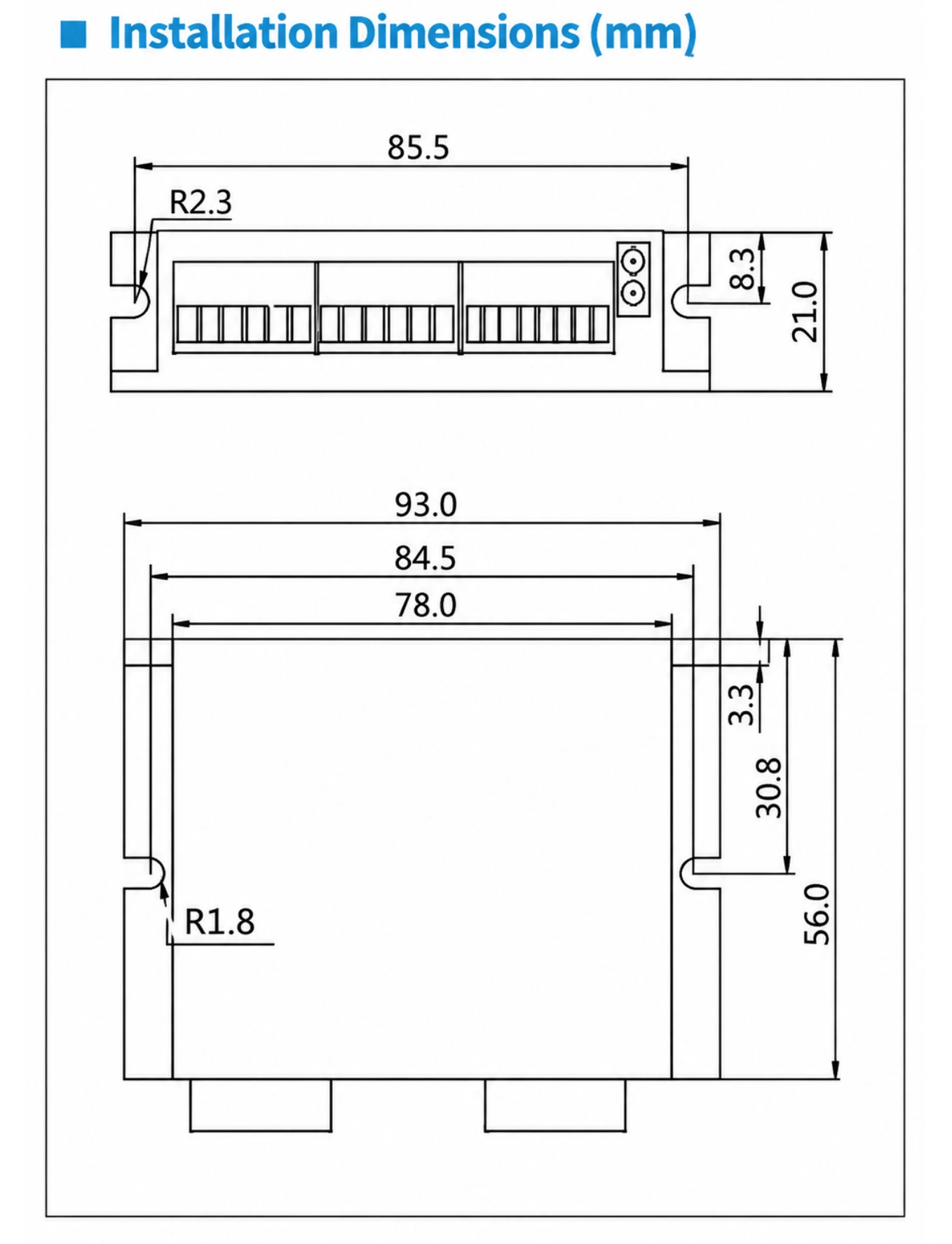CS42 Closed-Loop Stepper Driver Installation Dimensions