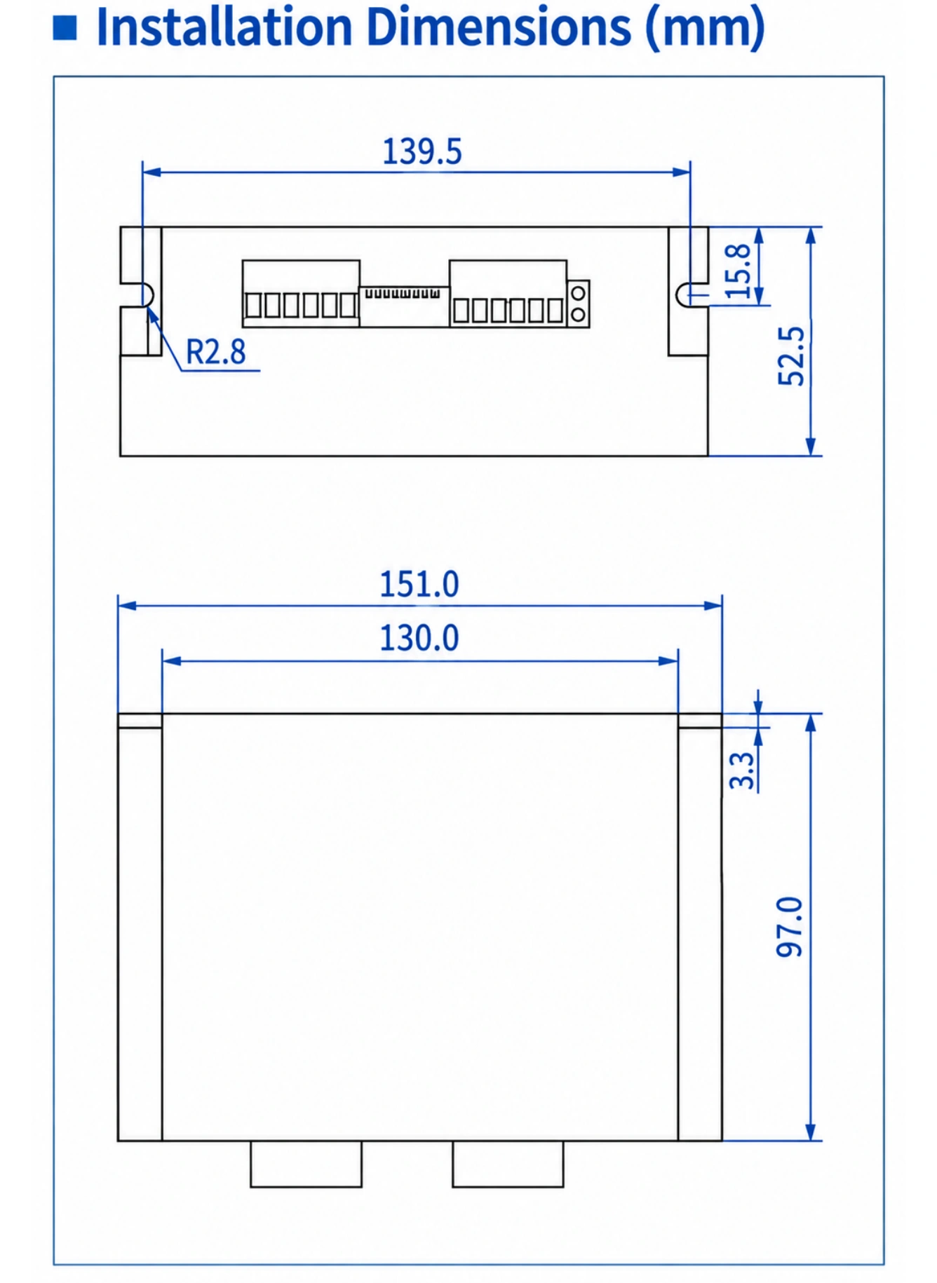 DS86 Microstep Driver Installation Dimensions